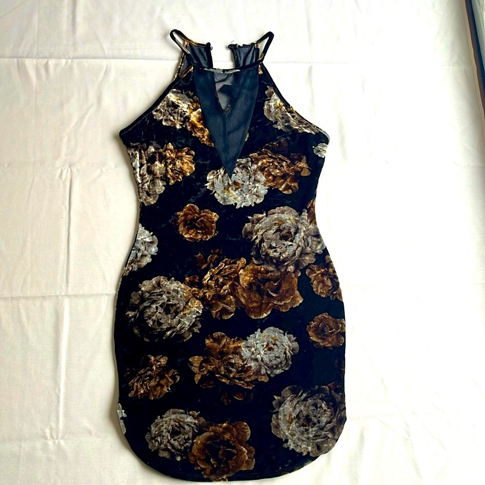 Floral Velvet Midi Dress